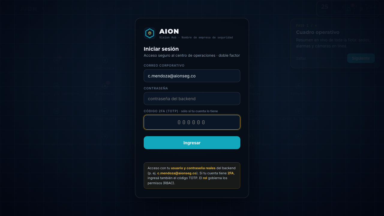 SECURITY & GOVERNANCE · AION demo